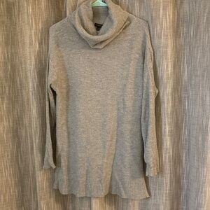 Gray Cowlneck Tunic Sweater